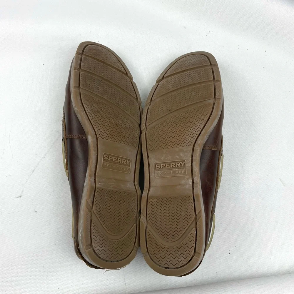 Sperry Men’s Leeward 2-Eye Dark Brown Leather Boat Shoes 11.5